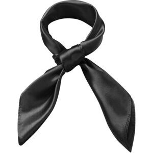Women's Black Silk Feeling Scarf 23.6'' Square Satin Scarf Neck Head Bandana